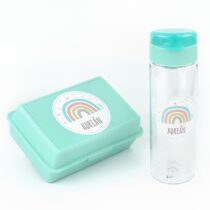 pack-botella-600ml-cajita-porta-alimentos-arcoiris-soft-menta-personalizadas